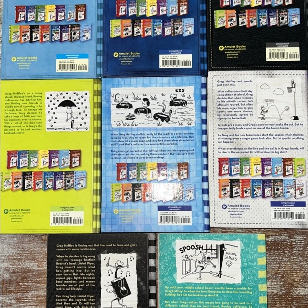 Diary of a Wimpy Kid Book Lot of 7 Hardcover 1 Softcover Jeff Kinney Volumes - Picture 2 of 5